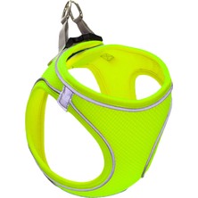 Mita Air Mesh Kedi Köpek Göğüs Tasması Çift Reflektörlü, Terletmeyen Neon Sarı / Neon Yellow