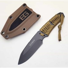 John Connely Paslanmaz Çelik Avcı Komando Paracord Ipli Mini Kamaa - 18 cm Özel Kılıf Hediyeli