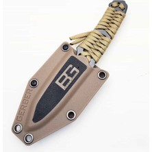 John Connely Paslanmaz Çelik Avcı Komando Paracord Ipli Mini Kamaa - 18 cm Özel Kılıf Hediyeli
