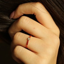 By Milo Jewellery Red Passion Clover Altın Yüzük