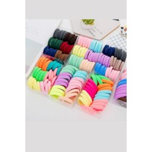 Shopiolog 100’LÜ Kadın Renkli Saç Lastik Toka Seti