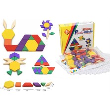 Sepetegelsin Ahşap 125 Parça Blok Tangram Puzzle