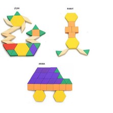 Sepetegelsin Ahşap 125 Parça Blok Tangram Puzzle