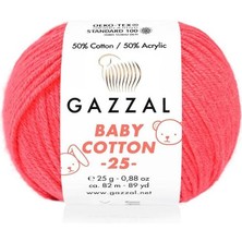 Gazzal Baby Cotton 25 El Örgü Ipi Pembe 3458