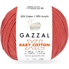 Gazzal Baby Cotton Xl El Örgü Ipi Biber Kırmızısı 3418