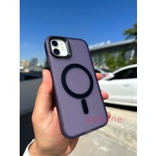 SPHONE iPhone 11 Uyumlu Kılıf Kamera Çevresi ve Tuşları Metal Soft Mat Şeffaf Renkli Magsafe Şarjlı