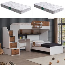 Setay Aura Ranza Karyola Masa + 2 Comfort Yatak, Aura Genç/çocuk Odası Takımı