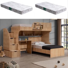 Setay Aura Ranza Karyola Masa + 2 Comfort Yatak, Aura Genç/çocuk Odası Takımı