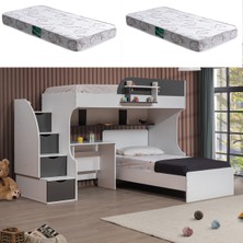 Setay Aura Ranza Karyola Masa + 2 Comfort Yatak, Aura Genç/çocuk Odası Takımı