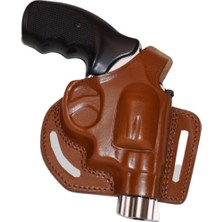 Polis Sepeti Smith Wesson 38 Calibre Deri Tabanca Kılıfı Taba Açık