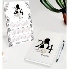 Bk Gift Kişiye Özel Isimli Öğretmenler Günü Tasarımlı Defter Tükenmez Kalem ve Masaüstü 2024 Takvim Hediye Seti - 15, Öğretmene Hediye, Öğretmenler Günü