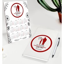 Bk Gift Kişiye Özel Isimli Öğretmenler Günü Tasarımlı Defter Tükenmez Kalem ve Masaüstü 2024 Takvim Hediye Seti - 9, Öğretmene Hediye, Öğretmenler Günü