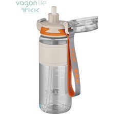 Vagonlife Tkk 800 ml Çift Kullanım Pipetli/rahat Içim Bpa Içermeyen Taşıma Askılı Tritan Su Matarası FFTKK1020-800ML