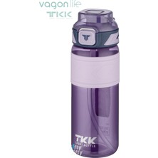 Vagonlife Tkk 800 ml Çift Kullanım Pipetli/rahat Içim Bpa Içermeyen Taşıma Askılı Tritan Su Matarası FFTKK1020-800ML