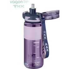 Vagonlife Tkk 800 ml Çift Kullanım Pipetli/rahat Içim Bpa Içermeyen Taşıma Askılı Tritan Su Matarası FFTKK1020-800ML