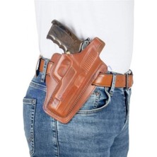 Polis Sepeti Canik 55 Horozlu Seri Deri Tabanca Kılıfı Kahverengi Baskılı Kapalı