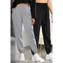 BSBSPOR Kışlık İçi Pamuklu Bol Eşofman Altı Set Ikili 2li Oversize Erkek Kadın Unisex Paçası Lastikli