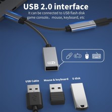 Hobimtek HP-Z05 Metal Type-C 60 Watt Hızlı Şarj Kablosu Otg Pd Şarj 2 In 1 Klavye Mouse Çoğaltıcı Adaptör