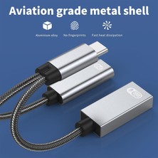 Hobimtek HP-Z05 Metal Type-C 60 Watt Hızlı Şarj Kablosu Otg Pd Şarj 2 In 1 Klavye Mouse Çoğaltıcı Adaptör