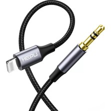 Hobimtek HP-20L Lightning - 3.5mm Aux Ses Kablosu 1mt Jak Adaptörü Dongle Kulaklık Çevirici