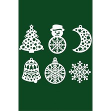 Hellove Beyaz Renk Yılbaşı Ağacı Süsü 6 Lı Noel Süsü Christmas Ornament