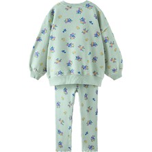 Babies Design Store Yeşil Çiçek Desenli Alt Üst Takım