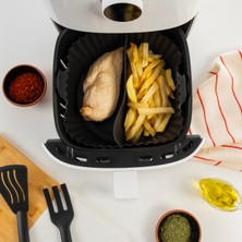 Zehazem Airfryer İki Bölmeli Silikon Pişirme Kabı Tüm Airfryer'lere Uyumlu 20 x 5 cm