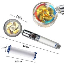 Qosrix Su Tasarruflu 360 Derece Dönebilen Turbo Pervaneli Fitreli Tazyikli Duş Başlığı Yüksek Basınçlı