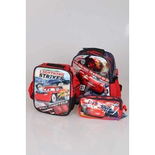 LİSANSLI CARS ANAOKULU, BESLENME VE KALEM ÇANTASI 3'LÜSÜ