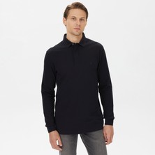 Nautica Erkek Siyah Slim Fit Uzun Kollu Polo Yaka T-Shirt K37015T.0TB