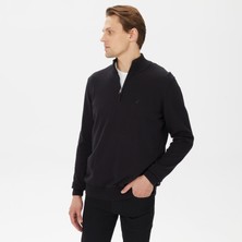 Nautica Erkek Siyah Standart Fit Dik Yakalı Kazak S37104T.0TB