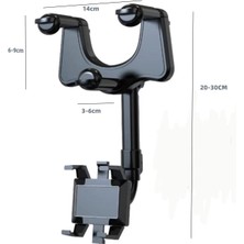 Jingyi 360°DÖNEBILEN ve Geri Çekilebilir Araç Telefonu Tutucu, Çok Fonksiyonlu Ayarlanabilir Araç Telefonu Tutucu, Evrensel Araç Dikiz Aynası Braketi (Yurt Dışından)
