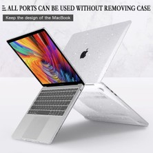 Jingyi MacBook Air 13.6 Inç 2022 2023 Sürümü Için Şeffaf Glitter Yıldız Kılıf A2681 M2, Klavye Kapaklı Parlak Sparkly Sert Kabuk Kılıf Touch Id'li MacBook Air M2 Için USB C - USB Adaptörü (Yurt Dışından)