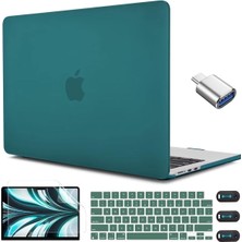 Jingyi MacBook Air 13.6 Inç 2022 2023 Sürüm Modeli A2681 M2 Çip ile Uyumlu Kılıf, MacBook Air M2 13.6 Için Klavye Kapağı ve USB C - USB Adaptörü ile Deniz Mavisi Sert Kabuk Kapak, Mat Der (Yurt Dışından)