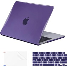 Jingyi Yeni MacBook Air 13.6 Inç Kılıf ile Uyumlu 2022 2023 Sürüm A2681 M2 Çip, Retina Ekranlı, Plastik Sert Kılıf + Klavye Kılıfı + Ekran Koruyucu - Kristal Koyu Mor (Yurt Dışından)