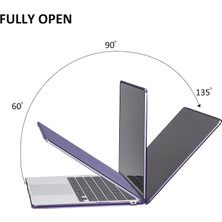 Jingyi Yeni MacBook Air 13.6 Inç Kılıf ile Uyumlu 2022 2023 Sürüm A2681 M2 Çip, Retina Ekranlı, Plastik Sert Kılıf + Klavye Kılıfı + Ekran Koruyucu - Kristal Koyu Mor (Yurt Dışından)