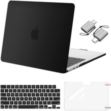 Jingyi MacBook Air 13.6 Inç Kılıf 2022 2023 Sürümü ile Uyumlu A2681 M2 Chip Liquid Retina Display Touch Id, Plastik Sert Kılıf&klavye ve Ekran Koruyucu&c Tipi Adaptör 2'li Paket, Siyah (Yurt Dışından)