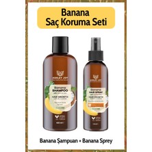 Ashley Joy Yavaş Uzayan Saçlara Niacinamide ve Vegan Keratin Içeren Banana Saç Koruma Seti