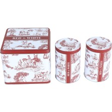 Sarkap Red&white Seri - 3'lü Set - 2'li Metal Saklama Kabı, Köşeli Metal Kutu