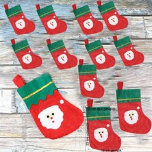 Pandoli Yılbaşı Noel Baba Elyaf Noel Hediye Çorabı 12 Adet
