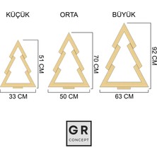 GR Concept Yılbaşı Işıklı Dekor Çam Ağacı Dekoratif Ahşap Lambader