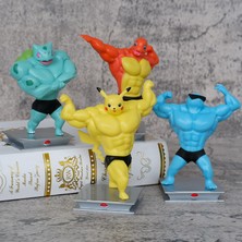 Red Ocean Küçük Fitness Kas Maço Ördek Pikap Kadar Squirtle Bulbasaur Küçük Ateş Ejderha Anime El Modeli (Yurt Dışından)