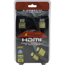 İthalnet 1.5 Metre 3D 4K Uyumlu 1.4 V Gold Yassı Örgülü HDMI Kablo (81)