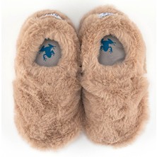 Hopfrög Kids Bej Kürklü Patik Erkek Bebek İçin Yumuşak Peluş ve %100 Pamuk İç Taban