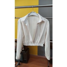 Deseo Boutique Kadın Lastik Detaylı Belde Desenli Şık Bluz