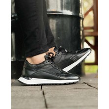 Itallano 5635 Deri Mat Siyah Sneaker Erkek Ayakkabı