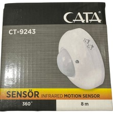 Cata CT-9243 8 Metre 360 Derece Kızıl Ötesi Hareket Sensörü (2 Adet)