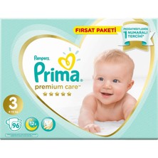 Prima Premium Care Bebek Bezi Fırsat Paketi 3 Beden 96 Adet