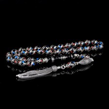 Takı925 925 Ayar Gümüş Püsküllü Orjinal Erzurum Oltu Taşı Tesbih