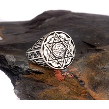 Takı925 Hz Süleyman Mührü 925 Ayar Gümüş Erkek Yüzük